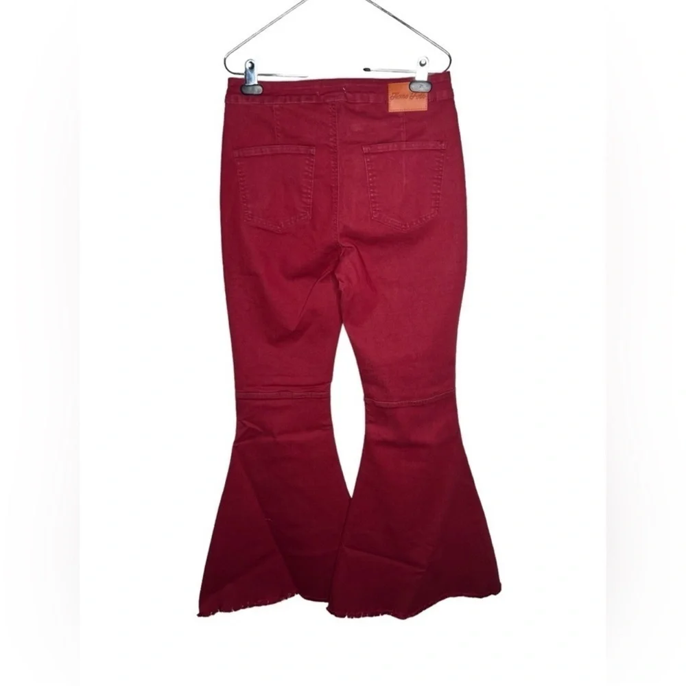 Home Folk Burgundy Flare Jeans - Picture 9 of 16